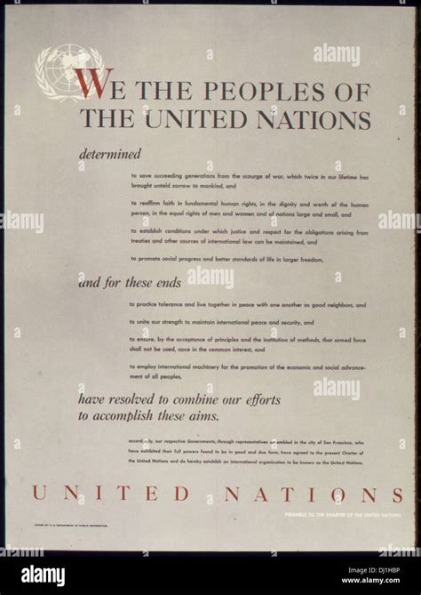 UNITED NATIONS - PREAMBLE TO THE CHARTER OF THE UNITED NATIONS 901 Stock Photo - Alamy