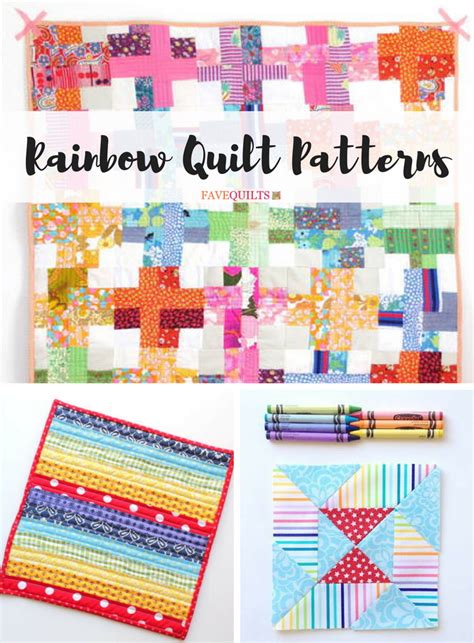 Colorful Quilt Tutorials: 33 Rainbow Quilt Patterns | FaveQuilts.com