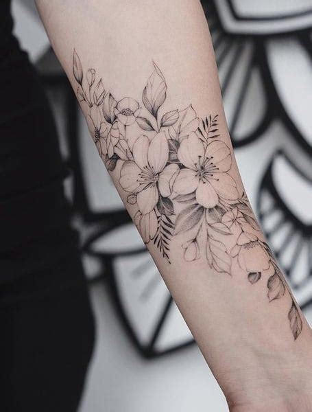 Simple Flower Forearm Tattoos