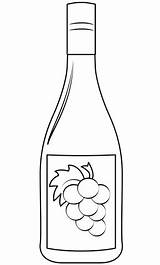 Dibujo De Botella Vino para Colorear  Dibujos sketch template