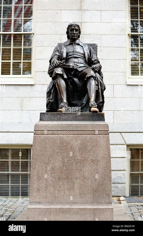 Statue of John Harvard at University of Harvard, Cambridge, Boston, Massachusetts, USA Stock ...