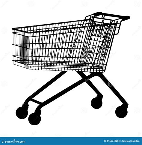 Empty Shopping Cart Silhouette. Stock Illustration - Illustration of milk, purchase: 116674120