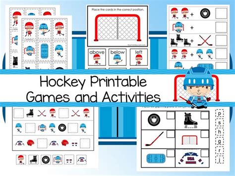 30 Printable Hockey theme Preschool Learning Games | Made By Teachers ...