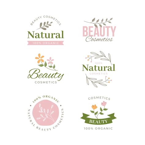 Nature cosmetics logo collection | Free Vector