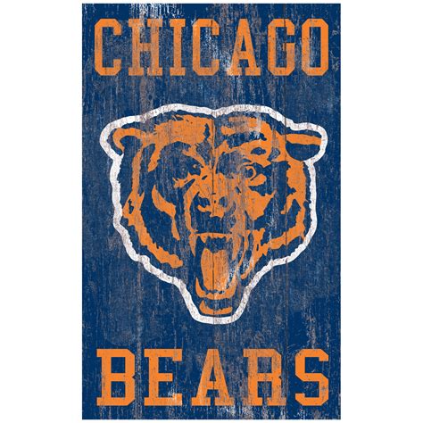 Chicago Bears 11'' x 19'' Heritage Distressed Logo Sign - Walmart.com ...