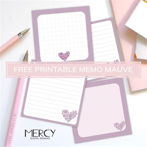 Printable Memo Sheet Archives • Mercy Digital Designs