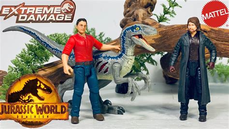 Jurassic World Dominion Extreme Damage Velociraptor Blue, Owen Grady Delacourt Exclusive Action ...