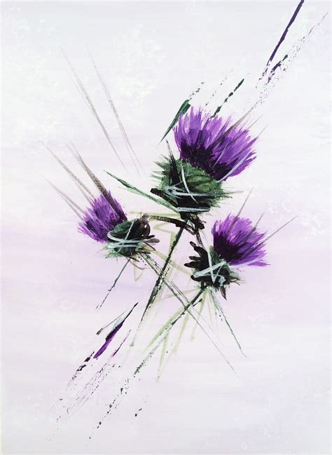 Pin by Boards Galore on Scottish Thistle Art | Thistle painting ...