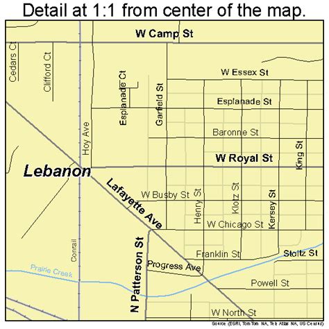 Lebanon Indiana Street Map 1842624