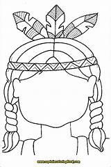 Native American Headdress Printable Coloring Pages Sketch Page sketch template