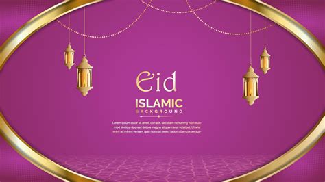 Eid Islamic Luxury Background with hanging lanterns 12202595 Vector Art at Vecteezy