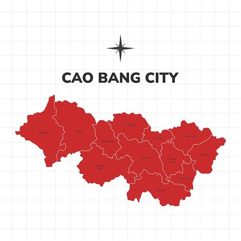 Premium Vector | Cao bang city map illustration map of the city in vietnam