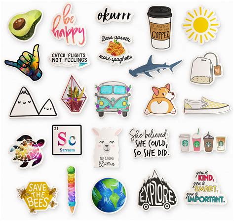 Buy Cute Stickers for Waterbottle, Big 25 Pack Laptop Stickers Cute, Trendy Stickers for Water ...