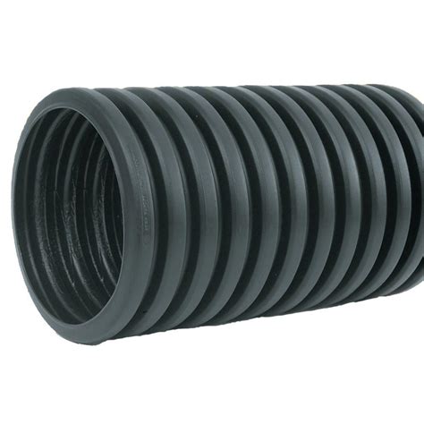 4 in. x 10 ft. Corrugated HDPE Drain Pipe Solid with Bell-End-4540010 ...