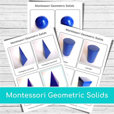 Montessori Geometric Solids 3 Part Cards PDF Montessori | Etsy