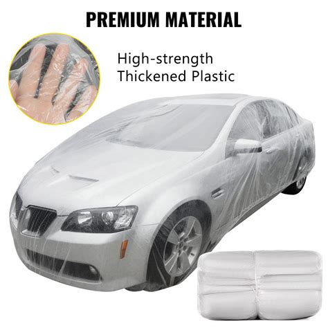 LOT 10pcs Clear Plastic Temporary Universal Disposable Car Cover 22' x 12' L VI | VEVOR US