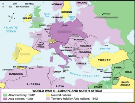 WWII Europe Map Diagram | Quizlet