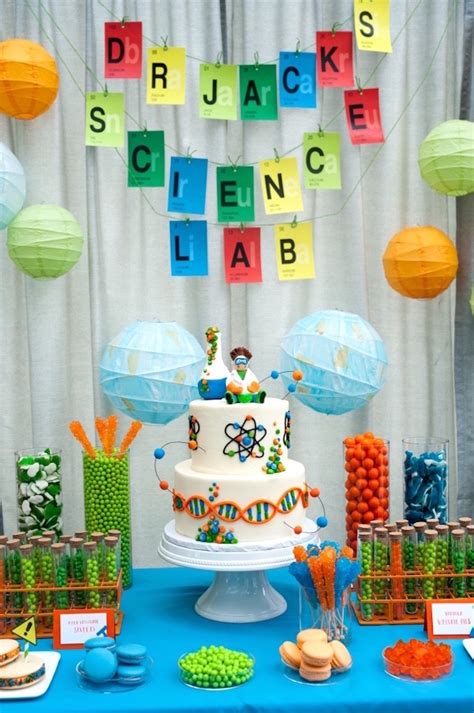 Kara's Party Ideas Modern Science Birthday Party | Kara's Party Ideas