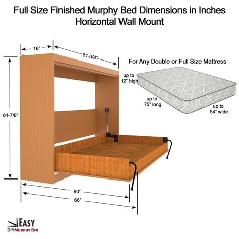 horizontal full murphy bed | Murphy bed diy, Horizontal murphy bed ...