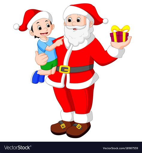 Santa claus with kids Royalty Free Vector Image