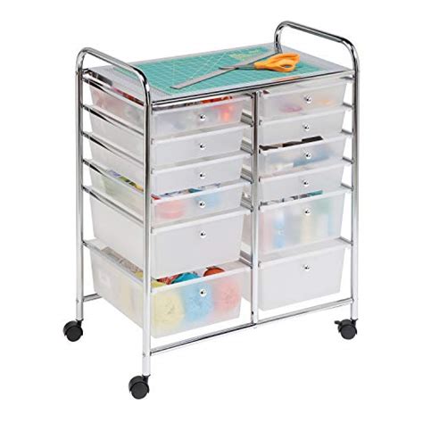 Honey-Can-Do Rolling Storage Cart and Organizer with 12 Plastic Drawers