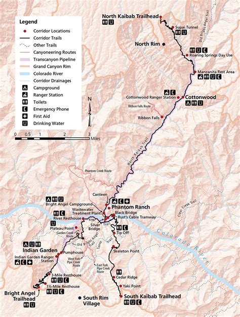 Bright Angel Trail Map - San Antonio Map