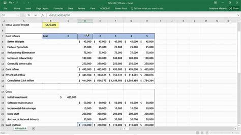 Net Present Value Excel Template - Sfiveband.com