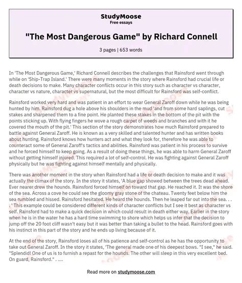 The Most Dangerous Game Theme Analysis Essay - BEST GAMES WALKTHROUGH