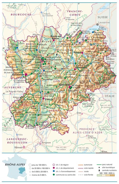 Carte Rhône Alpes - Voyages - Cartes