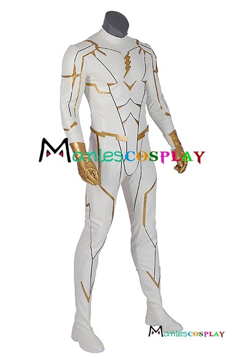 The Flash Season 5 Cosplay Godspeed Costume Jumpsuit 3D Printed White