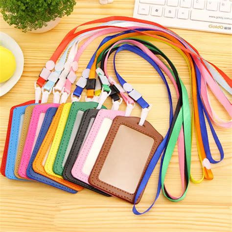 New Colorful ID Card Holder Staff Name Tag Work Card Student Card Badge Holder with String ...