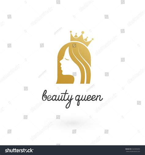 Golden Beauty Queen Crown Logo Stock Vector (Royalty Free) 542909455 ...