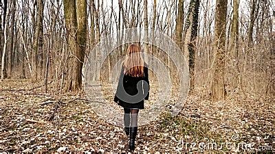 Girl Walking Alone into the Forest in Slow Motion Stock Video - Video of tree, forest: 142702379