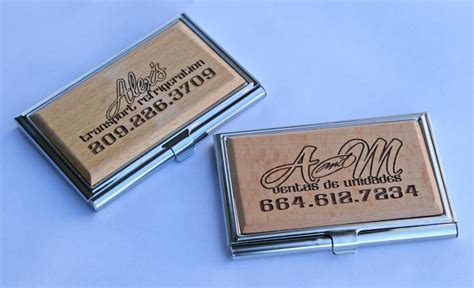 Laser engraved business card holder