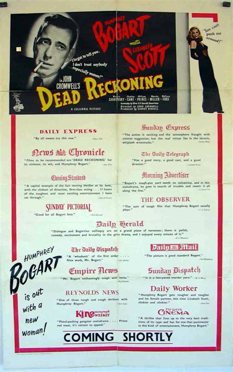 "DEAD RECKONING " MOVIE POSTER - "DEAD RECKONING" MOVIE POSTER