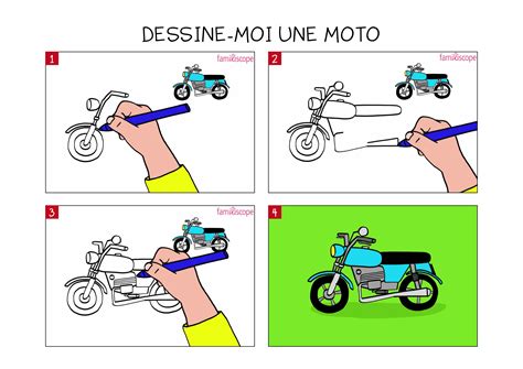 Apprendre à dessiner une moto en 3 étapes