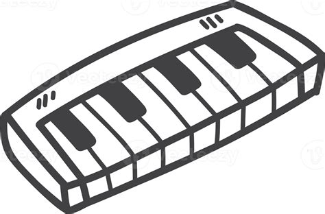 Hand Drawn mini portable piano illustration 12665193 PNG