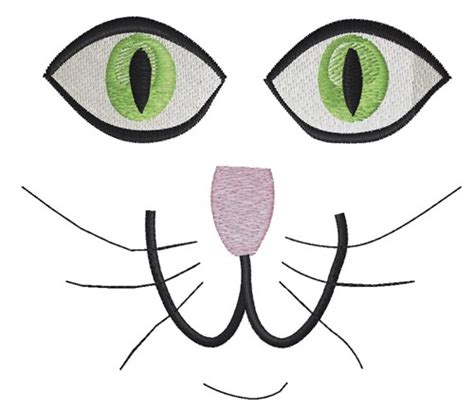 Cat Face | Cat embroidery design, Machine embroidery patterns, Free ...