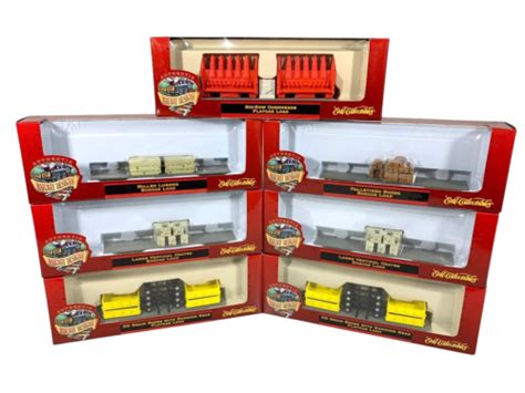 Ertl Collectibles Railway Design Lot of 7 HO Flat Car and Box Car Loads ...