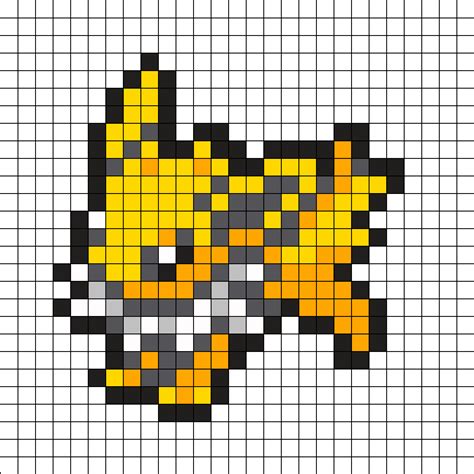 Jolteon Pixel Art Grid