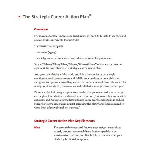 FREE 13+ Sample Career Plan Templates in PDF | MS Word | Pages | Google ...