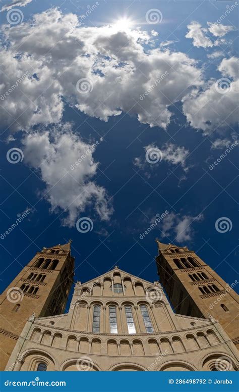 Four Tower Cathedral in Pecs, Hungary Stock Photo - Image of church ...