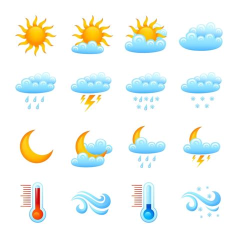 Conjunto de iconos del clima | Vector Gratis