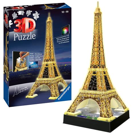 Buy Ravensburger Eiffel Tower 3D Jigsaw Puzzle for Adults and Kids Age 10 Years Up - Night ...