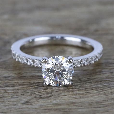 1 Carat Near-Flawless Diamond Ring In White Gold | Round diamond engagement rings, Diamond ...