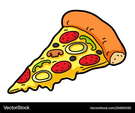 Pizza slice Royalty Free Vector Image - VectorStock