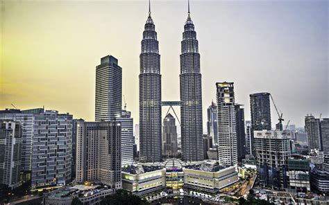 Download wallpapers Kuala Lumpur, morning, sunrise, skyscrapers ...