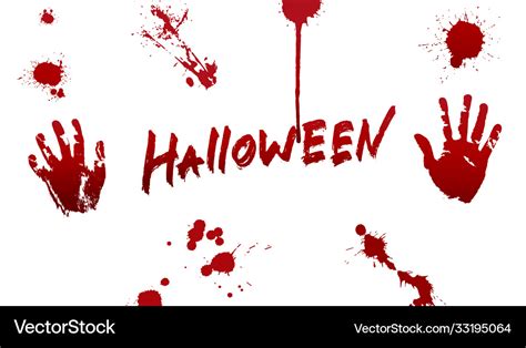 Halloween blood set various splatter Royalty Free Vector