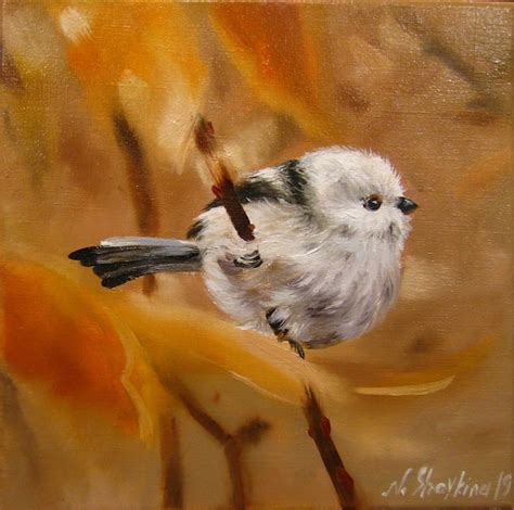 BIRD OIL PAINTING Original Art Long-tailed Tit Paintings Oil - Etsy