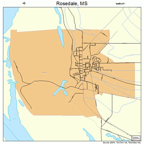 Rosedale Mississippi Street Map 2863720